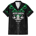 Personalised Aotearoa Rugby Family Matching Short Sleeve Bodycon Dress and Hawaiian Shirt New Zealand Maori Kete Matauranga Pattern