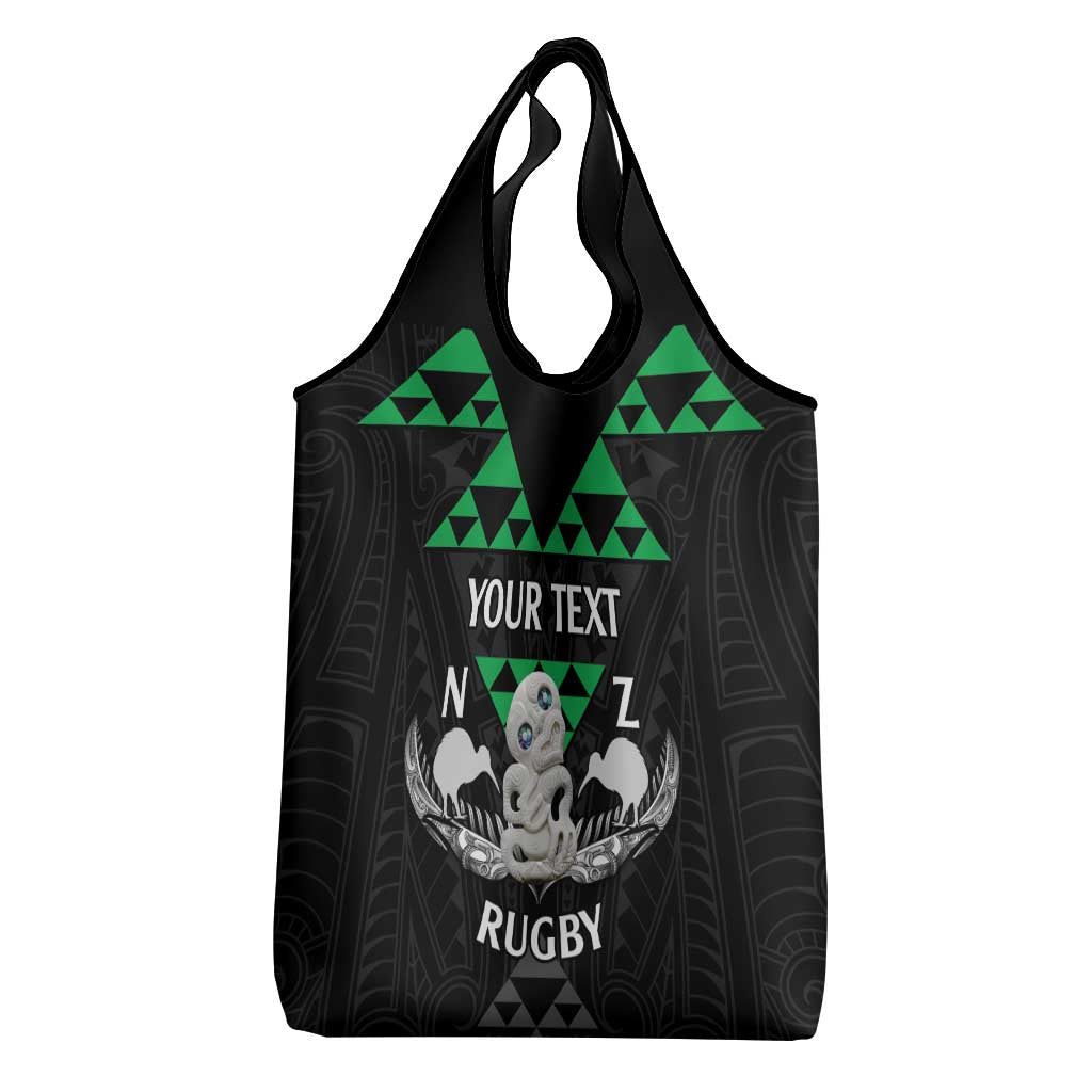 Personalised Aotearoa Rugby Grocery Bag New Zealand Maori Kete Matauranga Pattern