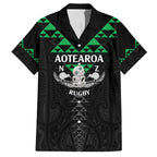 Personalised Aotearoa Rugby Hawaiian Shirt New Zealand Maori Kete Matauranga Pattern