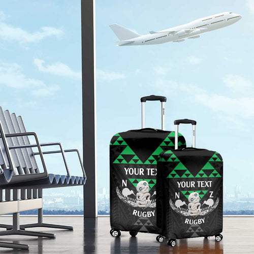 Personalised Aotearoa Rugby Luggage Cover New Zealand Maori Kete Matauranga Pattern