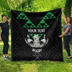 Personalised Aotearoa Rugby Quilt New Zealand Maori Kete Matauranga Pattern
