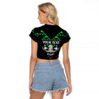 Personalised Aotearoa Rugby Raglan Cropped T Shirt New Zealand Maori Kete Matauranga Pattern