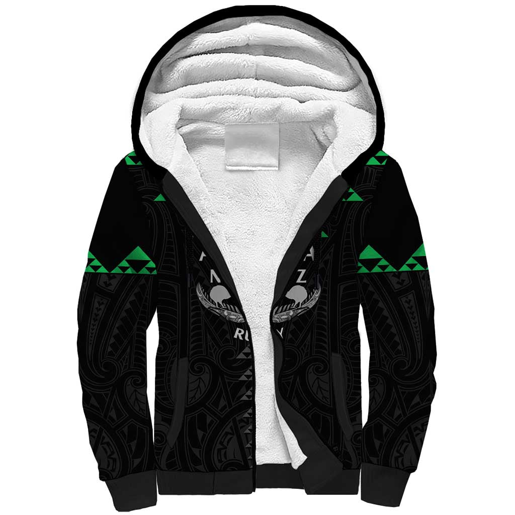 Personalised Aotearoa Rugby Sherpa Hoodie New Zealand Maori Kete Matauranga Pattern