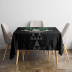 Personalised Aotearoa Rugby Tablecloth New Zealand Maori Kete Matauranga Pattern