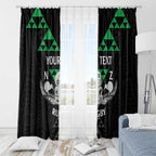 Personalised Aotearoa Rugby Window Curtain New Zealand Maori Kete Matauranga Pattern