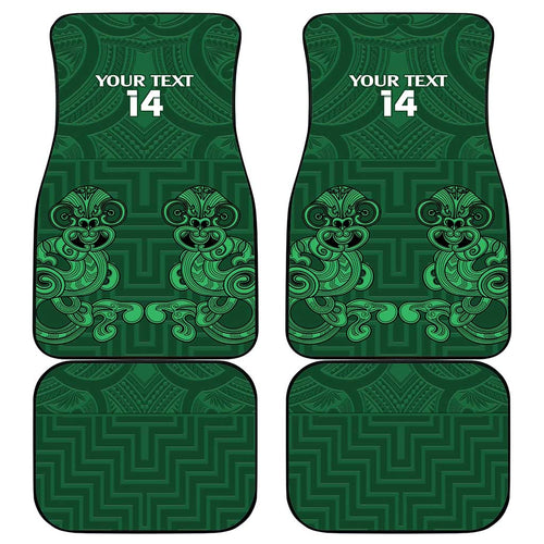 Custom Aotearoa Rugby Car Mats New Zealand Maori Kete Poutama Pattern