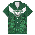 Custom Aotearoa Rugby Family Matching Off The Shoulder Long Sleeve Dress and Hawaiian Shirt New Zealand Maori Kete Poutama Pattern