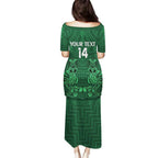 Custom Aotearoa Rugby Family Matching Puletasi and Hawaiian Shirt New Zealand Maori Kete Poutama Pattern