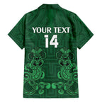 Custom Aotearoa Rugby Family Matching Short Sleeve Bodycon Dress and Hawaiian Shirt New Zealand Maori Kete Poutama Pattern