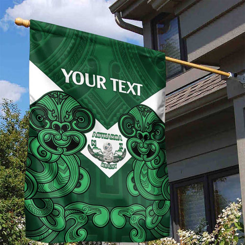 Custom Aotearoa Rugby Garden Flag New Zealand Maori Kete Poutama Pattern
