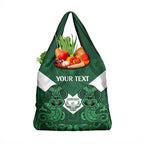 Custom Aotearoa Rugby Grocery Bag New Zealand Maori Kete Poutama Pattern