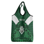 Custom Aotearoa Rugby Grocery Bag New Zealand Maori Kete Poutama Pattern