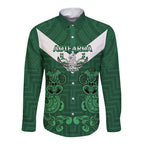Custom Aotearoa Rugby Long Sleeve Button Shirt New Zealand Maori Kete Poutama Pattern