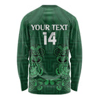 Custom Aotearoa Rugby Long Sleeve Shirt New Zealand Maori Kete Poutama Pattern