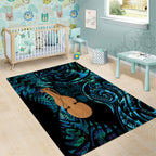 Kotiate New Zealand Area Rug Maori Weapon Paua Shell Haka Fern