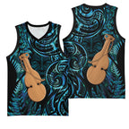 Kotiate New Zealand Basketball Jersey Maori Weapon Paua Shell Haka Fern