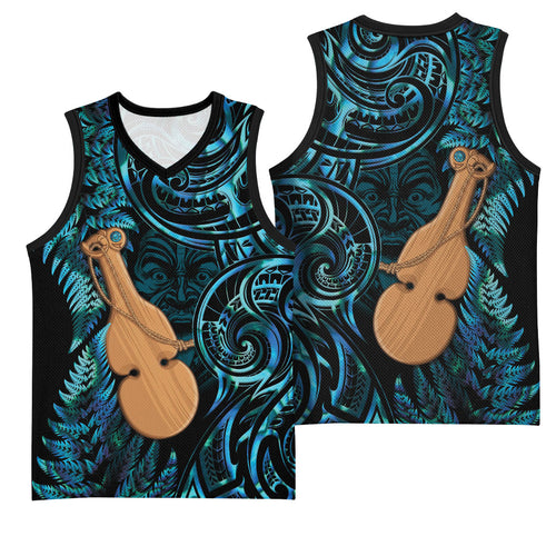Kotiate New Zealand Basketball Jersey Maori Weapon Paua Shell Haka Fern
