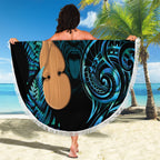 Kotiate New Zealand Beach Blanket Maori Weapon Paua Shell Haka Fern