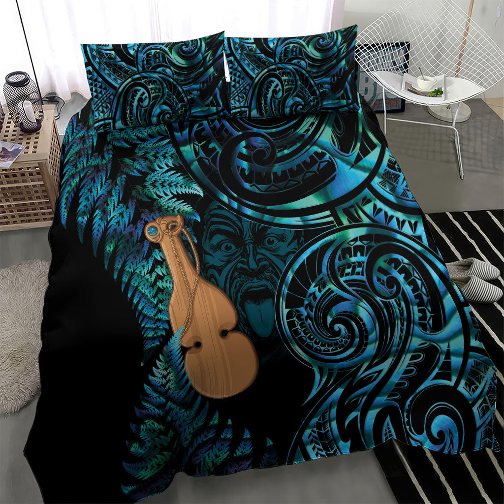 Kotiate New Zealand Bedding Set Maori Weapon Paua Shell Haka Fern