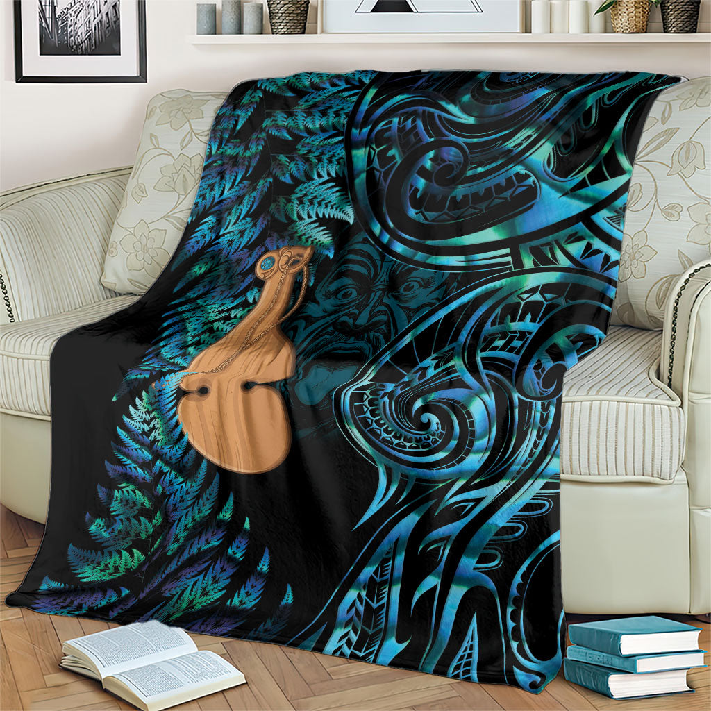 Kotiate New Zealand Blanket Maori Weapon Paua Shell Haka Fern