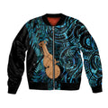 Kotiate New Zealand Bomber Jacket Maori Weapon Paua Shell Haka Fern