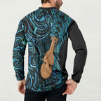 Kotiate New Zealand Button Sweatshirt Maori Weapon Paua Shell Haka Fern