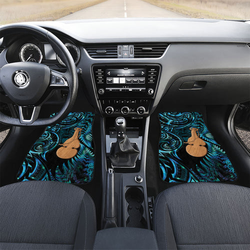 Kotiate New Zealand Car Mats Maori Weapon Paua Shell Haka Fern