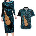 Kotiate New Zealand Couples Matching Long Sleeve Bodycon Dress and Hawaiian Shirt Maori Weapon Paua Shell Haka Fern