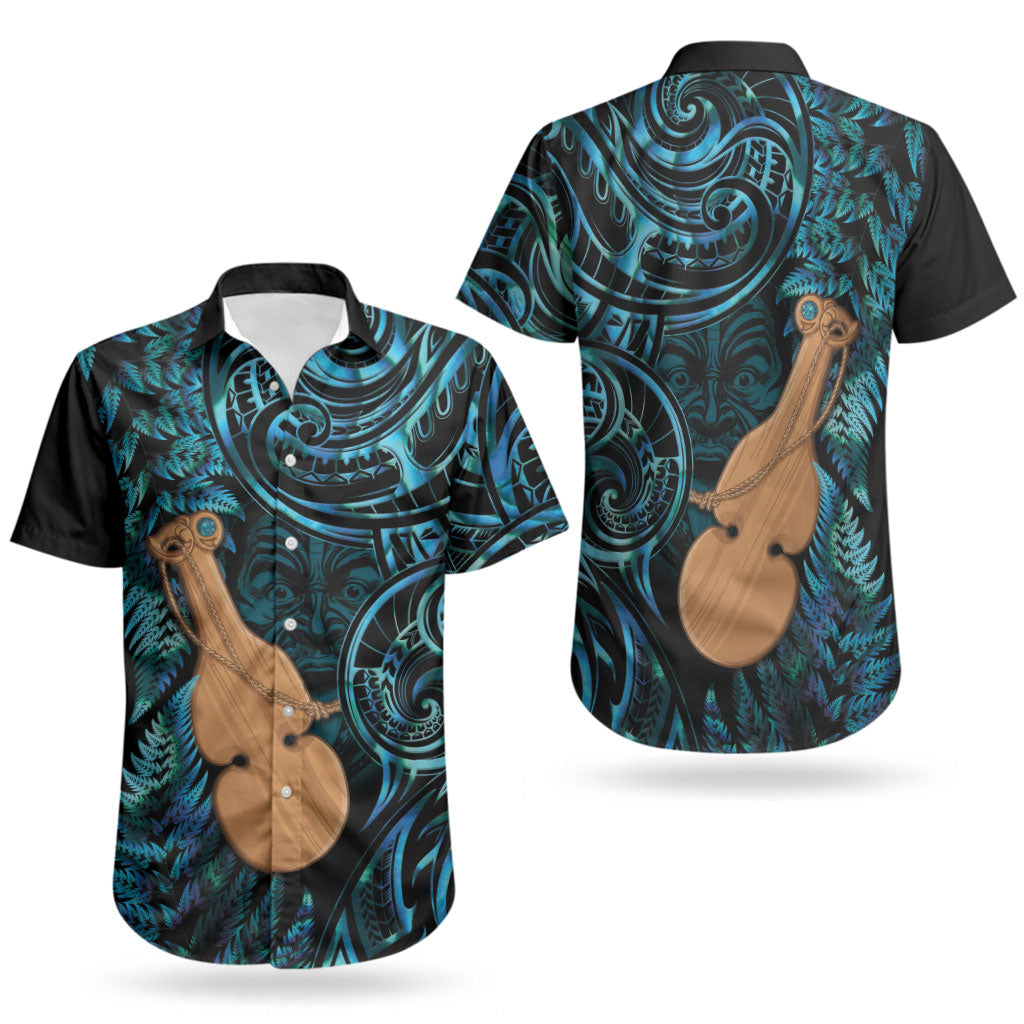Kotiate New Zealand Couples Matching Off Shoulder Short Dress and Hawaiian Shirt Maori Weapon Paua Shell Haka Fern LT14