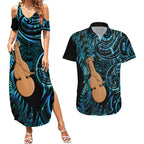 Kotiate New Zealand Couples Matching Summer Maxi Dress and Hawaiian Shirt Maori Weapon Paua Shell Haka Fern