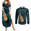 Kotiate New Zealand Couples Matching Summer Maxi Dress and Long Sleeve Button Shirt Maori Weapon Paua Shell Haka Fern