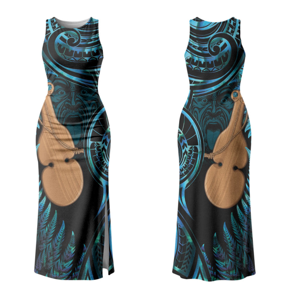 Kotiate New Zealand Couples Matching Tank Maxi Dress and Hawaiian Shirt Maori Weapon Paua Shell Haka Fern LT14
