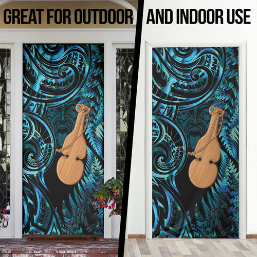 Kotiate New Zealand Door Cover Maori Weapon Paua Shell Haka Fern