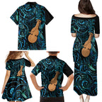 Kotiate New Zealand Family Matching Puletasi and Hawaiian Shirt Maori Weapon Paua Shell Haka Fern