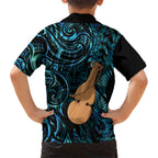 Kotiate New Zealand Family Matching Summer Maxi Dress and Hawaiian Shirt Maori Weapon Paua Shell Haka Fern