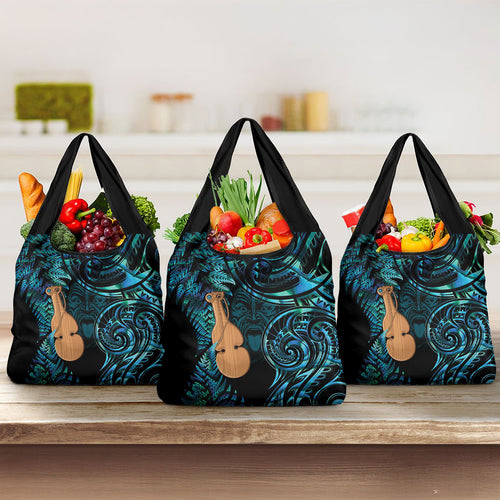 Kotiate New Zealand Grocery Bag Maori Weapon Paua Shell Haka Fern