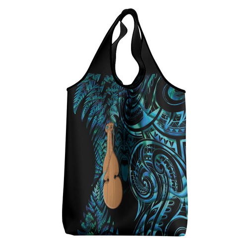 Kotiate New Zealand Grocery Bag Maori Weapon Paua Shell Haka Fern