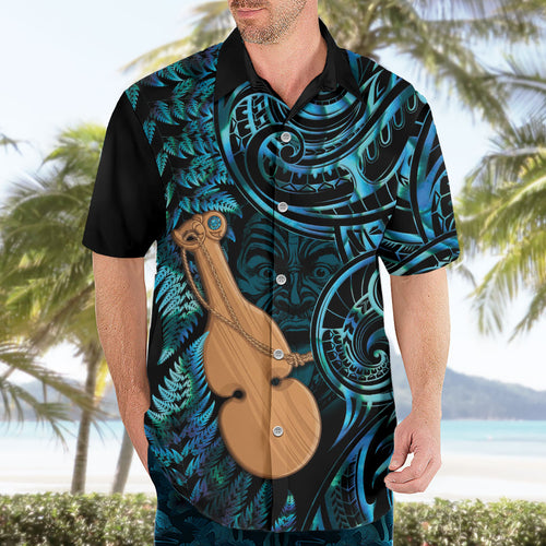 Kotiate New Zealand Hawaiian Shirt Maori Weapon Paua Shell Haka Fern