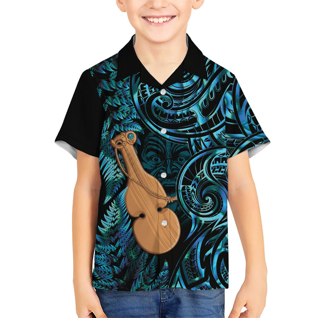 Kotiate New Zealand Hawaiian Shirt Maori Weapon Paua Shell Haka Fern