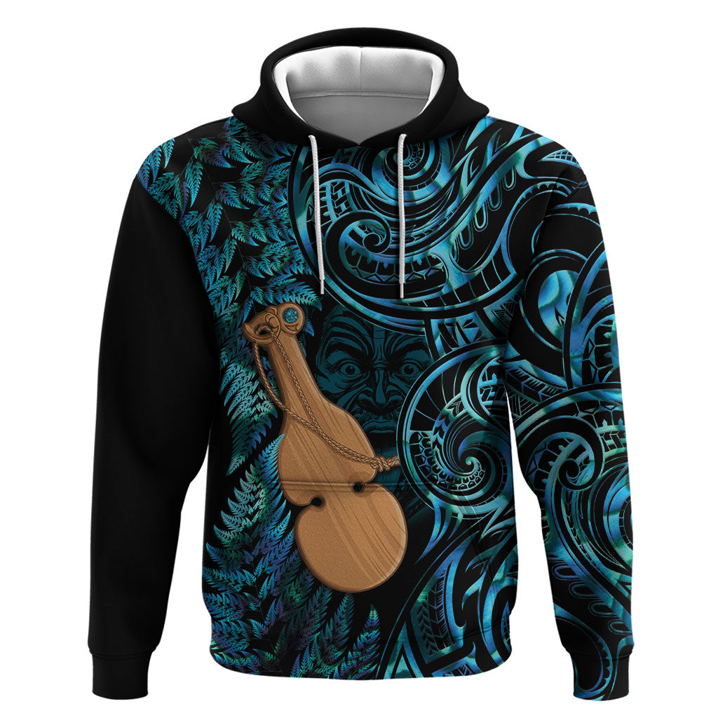 Kotiate New Zealand Hoodie Maori Weapon Paua Shell Haka Fern