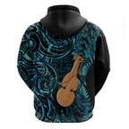 Kotiate New Zealand Hoodie Maori Weapon Paua Shell Haka Fern