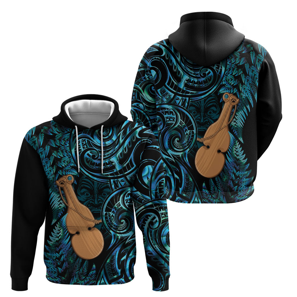 Kotiate New Zealand Hoodie Maori Weapon Paua Shell Haka Fern