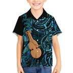 Kotiate New Zealand Kid Hawaiian Shirt Maori Weapon Paua Shell Haka Fern