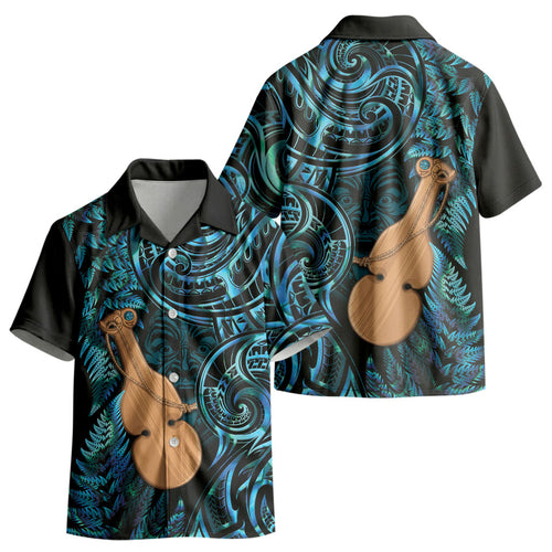 Kotiate New Zealand Kid Hawaiian Shirt Maori Weapon Paua Shell Haka Fern LT14