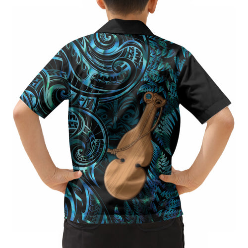 Kotiate New Zealand Kid Hawaiian Shirt Maori Weapon Paua Shell Haka Fern LT14
