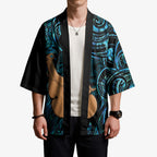 Kotiate New Zealand Kimono Maori Weapon Paua Shell Haka Fern