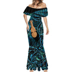 Kotiate New Zealand Mermaid Dress Maori Weapon Paua Shell Haka Fern