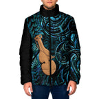 Kotiate New Zealand Padded Jacket Maori Weapon Paua Shell Haka Fern