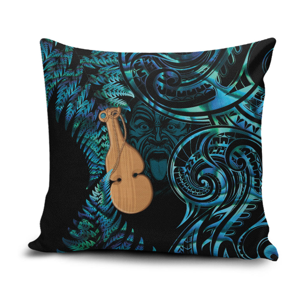 Kotiate New Zealand Pillow Cover Maori Weapon Paua Shell Haka Fern