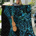 Kotiate New Zealand Quilt Maori Weapon Paua Shell Haka Fern
